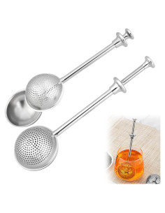 Set 2 Coladores de Té Acero Inoxidable Genérico 23cm
