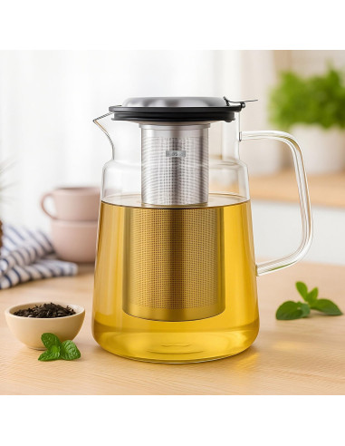 Tetera de Vidrio Aquach 2200ml con Infusor Acero Inoxidable