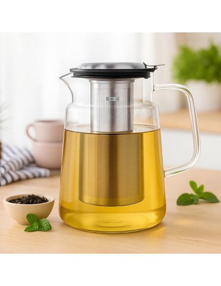 Tetera de Vidrio Aquach 2200ml con Infusor Acero Inoxidable