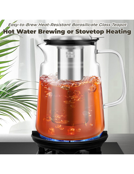 Tetera de Vidrio Aquach 2200ml con Infusor Acero Inoxidable