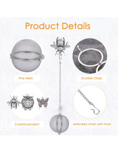 Infusores de Té MIOINEY 3 Piezas Acero Inoxidable Animal 2