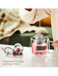 Coladores de Té DOPUDO 3pcs Acero Inoxidable 304 Malla Fina 2