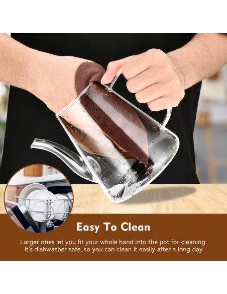 Tetera de Vidrio Borosilicato Zpose 1200ml con Infusor