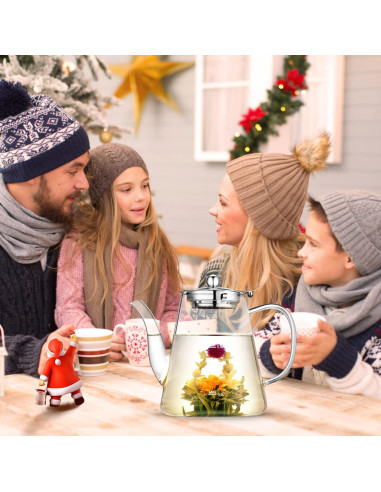 Tetera de Vidrio Borosilicato Zpose 1200ml con Infusor