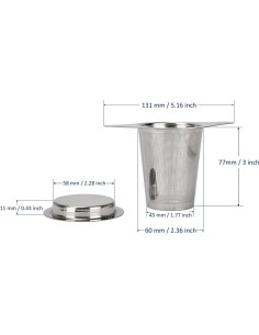 Infusor de Té Acero Inoxidable Genérico 12.7 cm Malla Fina 2