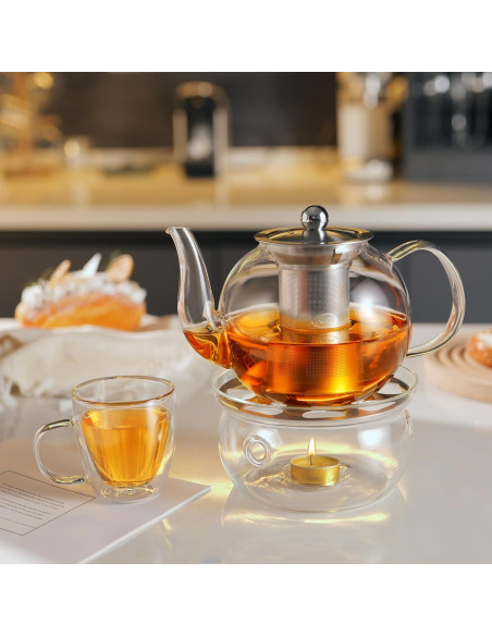 Tetera de Vidrio CNGLASS 600ml con Infusor Removible