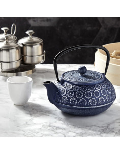 Hervidor de Hierro Fundido Juvale 1005 ml Azul con Infusor 2