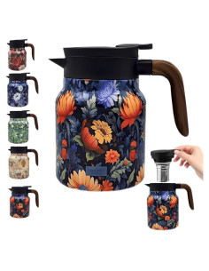 Termo de Té Doresty Floral Vintage 1.04L Acero Inoxidable
