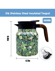 Termo de Té Doresty Floral Vintage 1.04L Acero Inoxidable 2