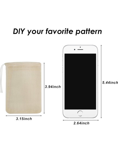 Bolsas de Filtro de Té Reutilizables Housim 50 Piezas Algodón Ecológico