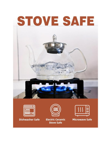 Tetera de Vidrio TETWIN 1000ml con Infusor y 6 Bolas de Té