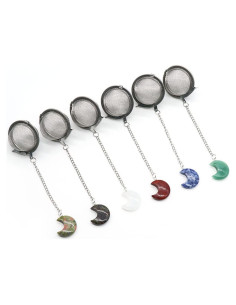 5 Filtros de Té Acero Inoxidable LE SKY con Piedra Energía