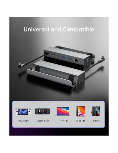 Dock 6-en-1 para Steam Deck 4K 60Hz - Iavkyu