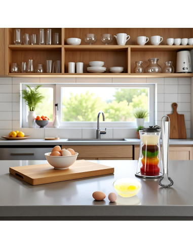 Batidor de Huevo Manual Jizlan de Acero Inoxidable 20 cm