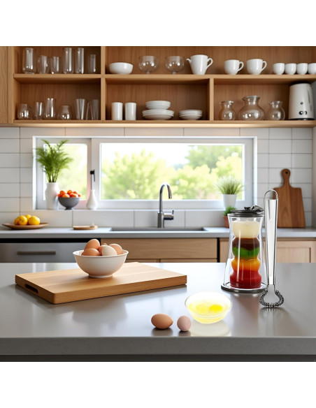 Batidor de Huevo Manual Jizlan de Acero Inoxidable 20 cm