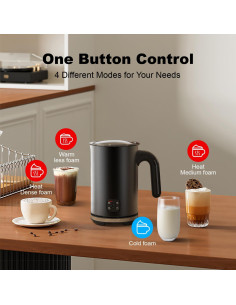 Espumador de Leche Eléctrico LONGDEEM 4 en 1 300 ML Negro 2