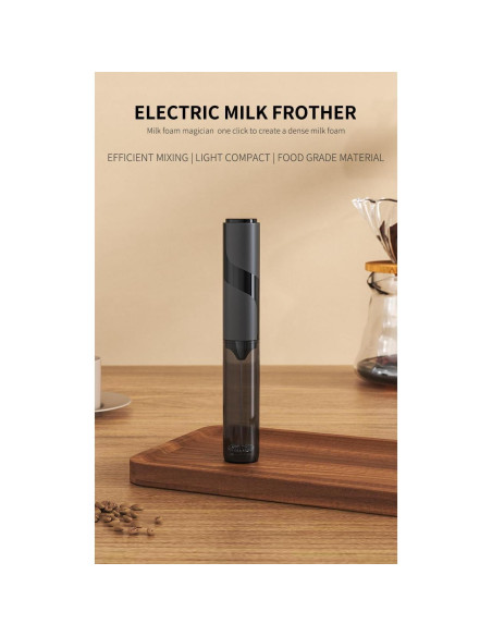 Espumador de Leche de Viaje WBJHYM con Tapa 0.3L Negro