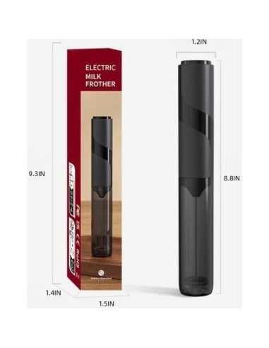 Espumador de Leche de Viaje WBJHYM con Tapa 0.3L Negro