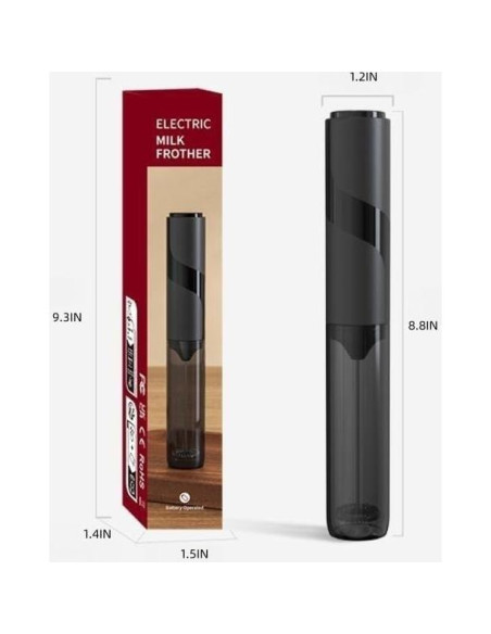 Espumador de Leche de Viaje WBJHYM con Tapa 0.3L Negro