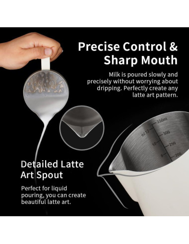 Pitcher de Leche Acero Inoxidable Watchget 350ml Blanco