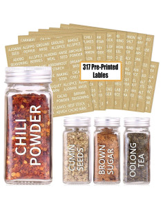 Conjunto de 25 Tarros de Especias de Vidrio SWOMMOLY 4 oz 2