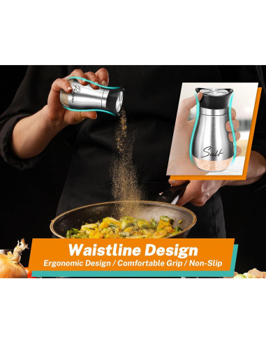 Juego de Saleros y Pimenteros Arrozon 4 oz Acero Inoxidable Plata