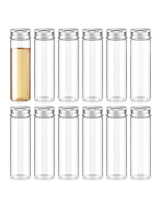 Tarros de Especias de Vidrio TUZAZO 12 Pcs 50ml con Tapas