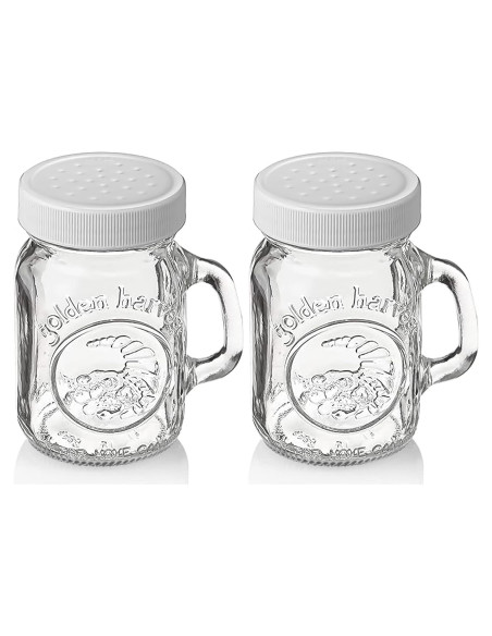 Juego de Salero y Pimentero de Vidrio Golden Harvest 4 oz Juego de Salero y Pimentero de Vidrio Golden Harvest 4 oz