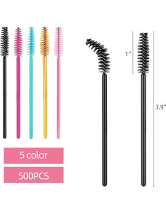 500 Varitas de Máscara Desechables Tbestmax para Pestañas y Cejas 2