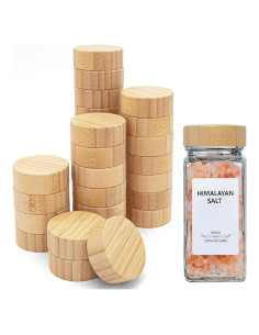 25 Tapas de Bambú Zepkouel para Tarros de Especias 4-8 oz