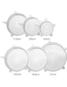 Tapas de Silicona Reutilizables BLUE HOPE - 6 Piezas Transparentes 2