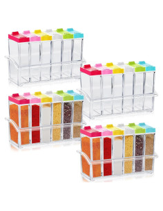 Maxdot 24 Tarros de Especias de Plástico para Camping