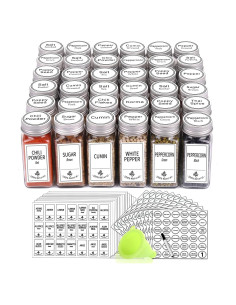 SWOMMOLY 25 Tarros de Especias de Vidrio 4oz con Etiquetas