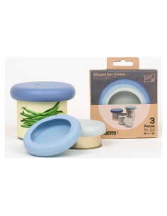Cubiertas para Latas Food Huggers 3 Piezas Silicona Azul