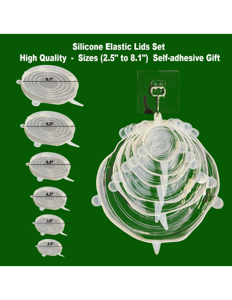 Tapas de Silicona Reutilizables RT4 - 6 Pcs - Resistentes al Calor