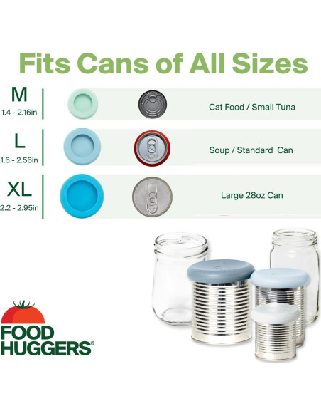 Cubiertas para Latas Food Huggers 3 Piezas Silicona Azul