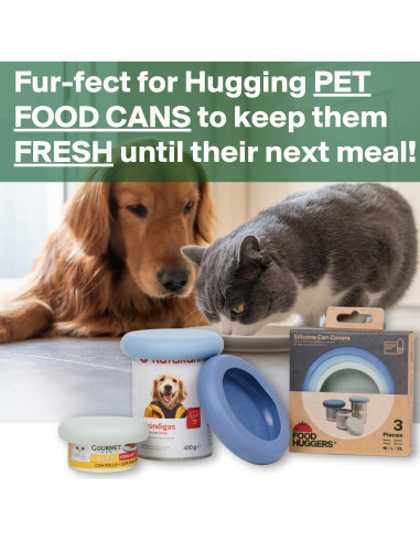 Cubiertas para Latas Food Huggers 3 Piezas Silicona Azul