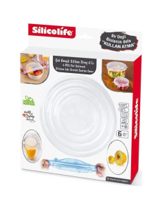 Tapa de Silicona Estirable Silicolife 6 Piezas Grado Alimenticio 2