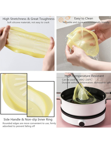 Juego de 6 Tapas de Silicona Comais para Alimentos Multicolor