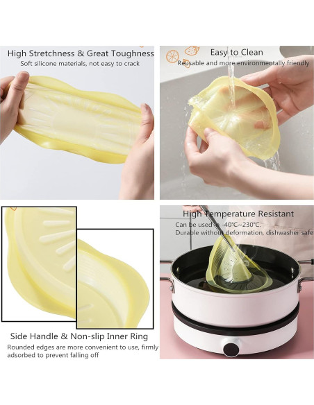 Juego de 6 Tapas de Silicona Comais para Alimentos Multicolor