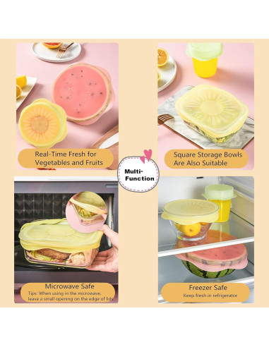 Juego de 6 Tapas de Silicona Comais para Alimentos Multicolor