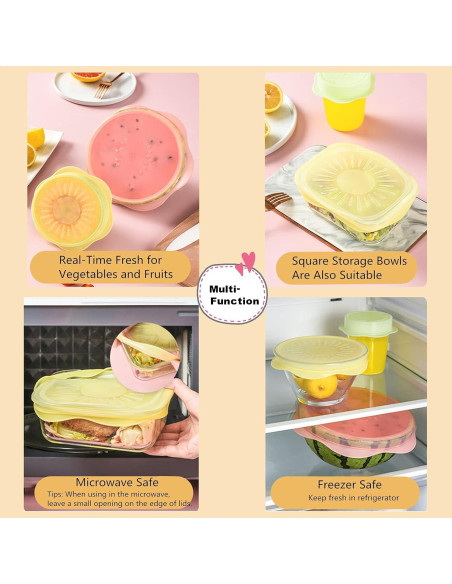 Juego de 6 Tapas de Silicona Comais para Alimentos Multicolor