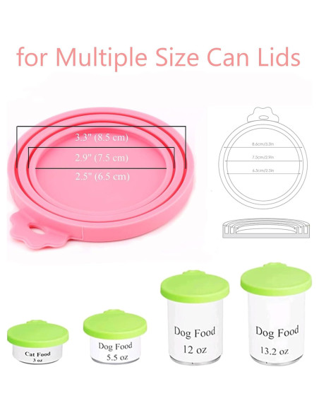 Paquete de 4 tapas de silicona Giozoc para latas de comida