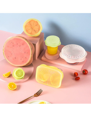 Juego de 6 Tapas de Silicona Comais para Alimentos Multicolor