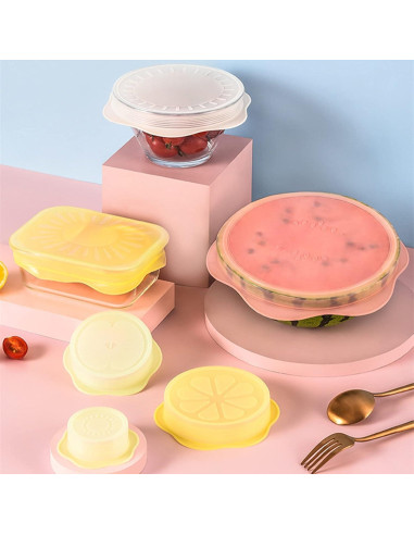 Juego de 6 Tapas de Silicona Comais para Alimentos Multicolor