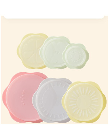 Juego de 6 Tapas de Silicona Comais para Alimentos Multicolor