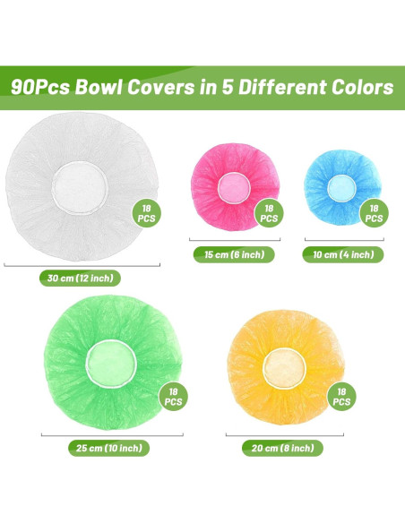 90 Fundas Reutilizables para Cuencos Sublaga - 5 Tamaños y Colores