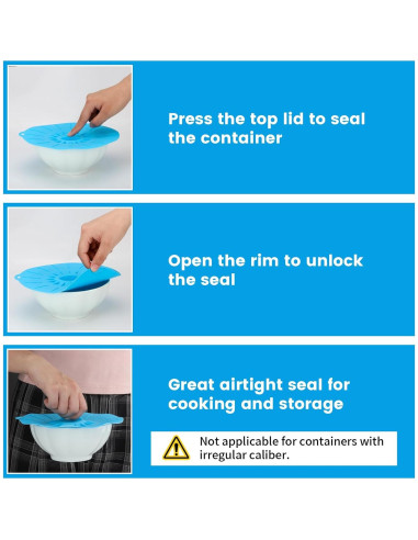 Set 7 Tapas de Silicona Forysar Reutilizables para Alimentos