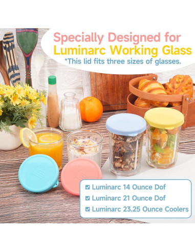 Paquete de 4 tapas de silicona Purekra para vidrio Luminarc