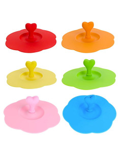 6 Tapas de Taza de Silicona AKOAK con Soporte para Cuchara